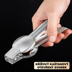 Kuchyňský kráječ na kaštany, snadno se otevírá jedním stisknutím, bez poranění rukou 4155318