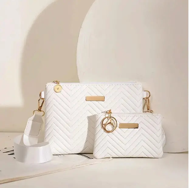 📢📢 ¡50% DE DESCUENTO! ⏰ Conjunto de bolso bandolera para mujer con estampado de olas y correa ancha.