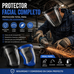 🥽 Máscara facial protectora de alta definición – Pantalla transparente antivaho para soldadura, protege contra salpicaduras, polvo y partículas 🛡️