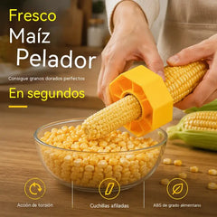 (Paquete de 3) Removedor de granos de maíz: cuchillas de acero inoxidable, mango antideslizante, limpio y eficiente. Elimina los granos de maíz en segundos.