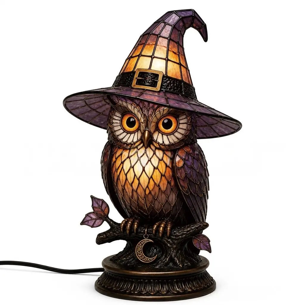 🧙‍♀️✨Lámpara con forma de sombrero de bruja, adorno artesanal de resina, adorno de escritorio, lámpara de mesaLámpara con forma de sombrero de bruja, adorno artesanal de resina, adorno de escritorio, lámpara de mesa