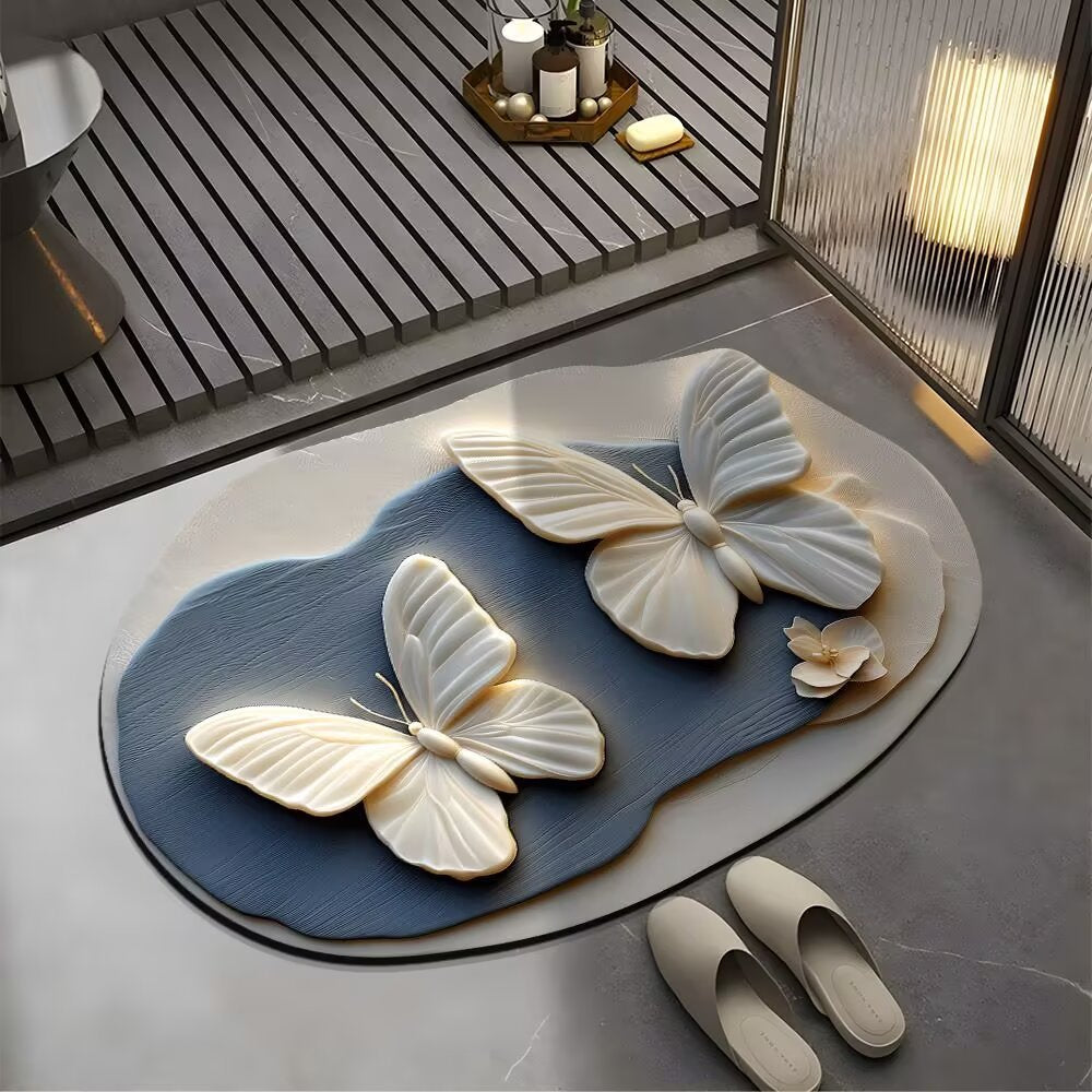 ✨【30 × 40 cm + 40 × 60 cm】Set de 2 alfombrillas por solo 28 €💕 Alfombrilla de Baño 3D Súper Absorbente y Antideslizante – ¡Adiós al Suelo Mojado!