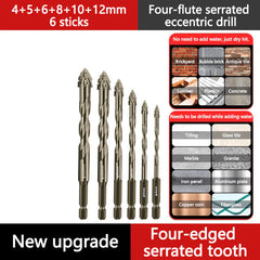 🛠🛠【6PCS 26 euros】【4+5+6+8+10+12mm】Juego de brocas excéntricas de 6 flautas de alta resistencia