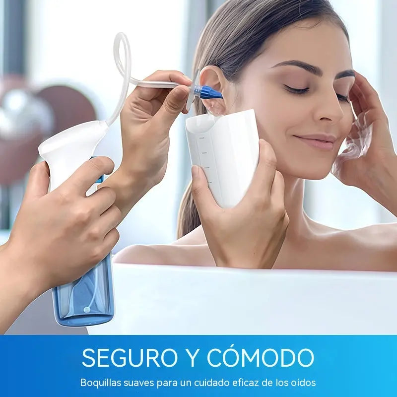 👂✨ Kit de Limpieza Auricular con Agua y Puntas de Silicona — Práctico para el Cuidado Diario