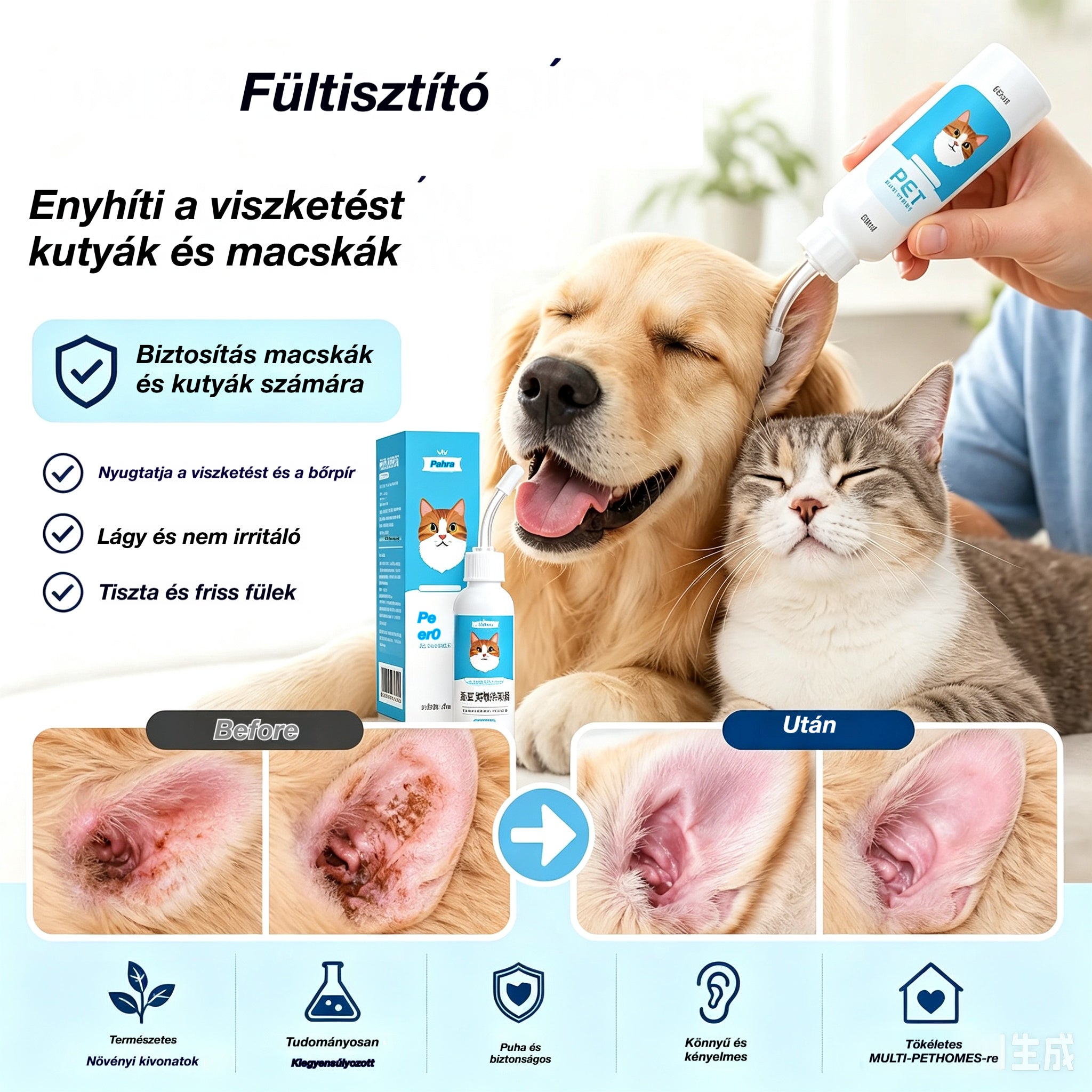 🐶2 tétel 8300  Ft.🐱 Fültisztító kutyák és macskák fülviszketésének enyhítésére.