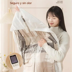 🔥🧥 Bolsa de almacenamiento al vacío para colgar chaquetas – Ahorra espacio, protege ropa de plumas y abrigos, con cierre lateral y extracción de aire fácil 💨✨