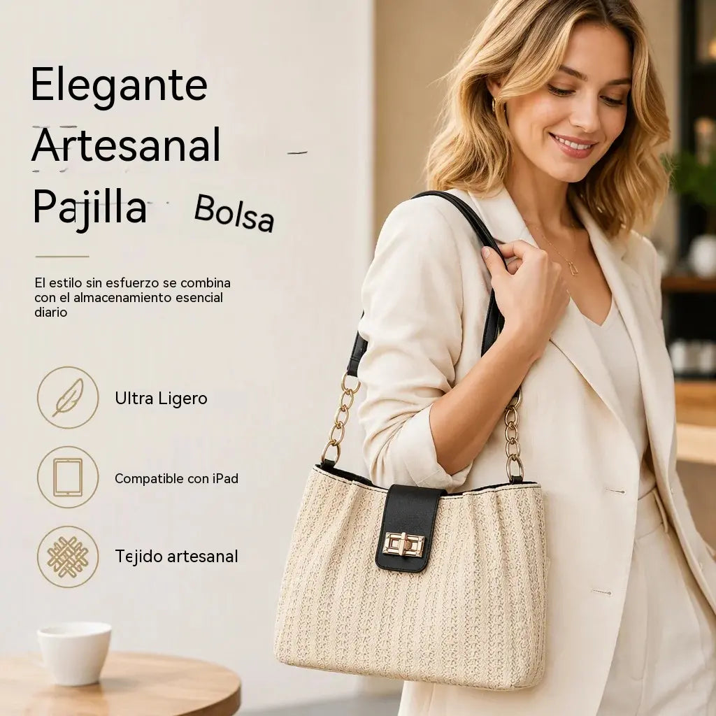 📢📢 ¡50% de descuento! ⏰ Bolso de hombro de paja de gran capacidad para ir al trabajo