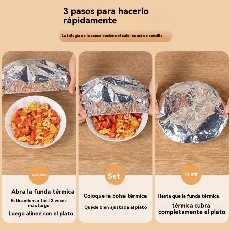 🔥50 piezas🔥 Cubiertas Térmicas para Alimentos 50Pzs | Reutilizables y Prácticas para Mantener tus Comidas Frescas 🍽️