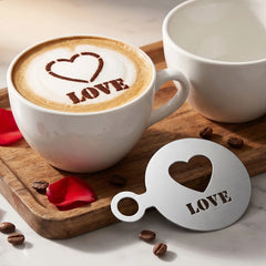 🍵☕Molde creativo para imprimir en café, molde de acero inoxidable 304 para arte latte.