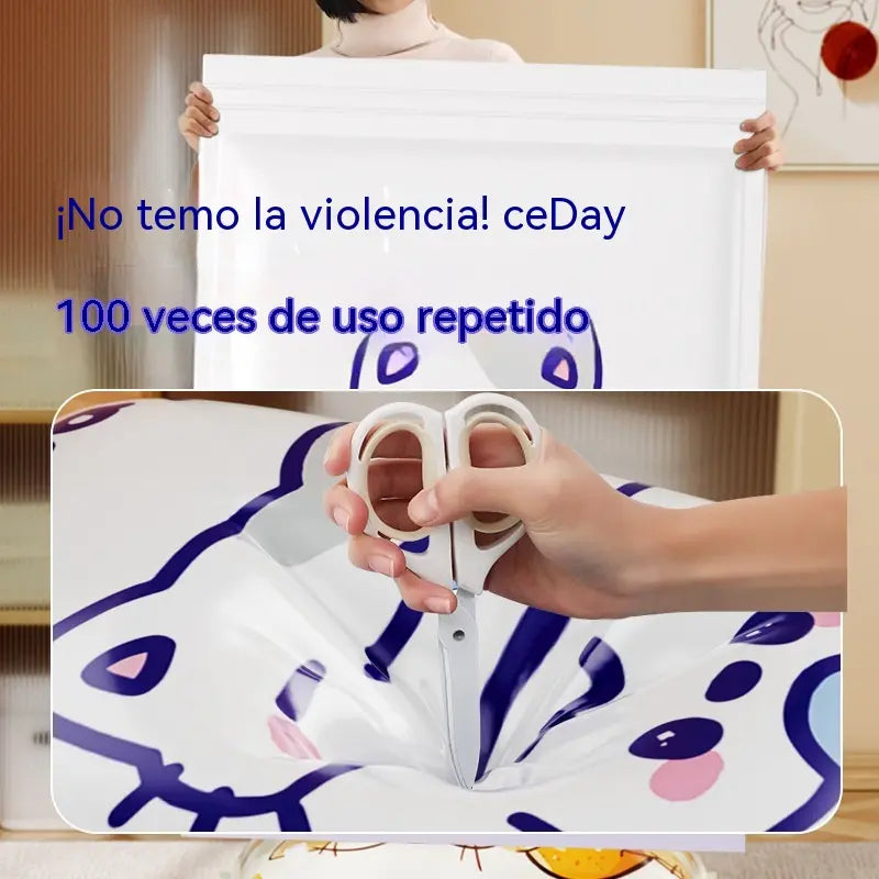 🔥 ¡Libera espacio al instante! Pack de 4 bolsas compactadoras para ropa