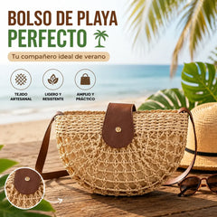 🌿 Bolso Bandolera de Rafia Artesanal con Gran Capacidad | Elegante, Cómodo y Perfecto para Verano