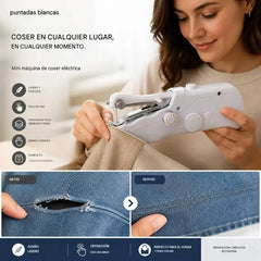 🧵 Mini máquina de coser eléctrica: ¡ligera, portátil y fácil de usar! ✨