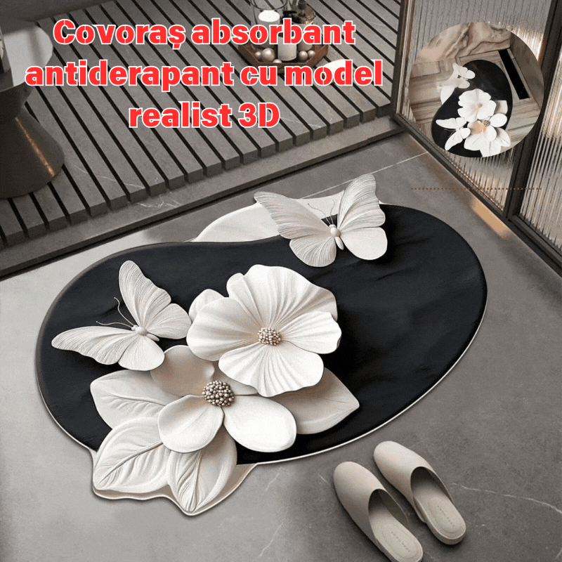 ✨【30 × 40 cm + 40 × 60 cm】Set de 2 alfombrillas por solo 28 €💕 Alfombrilla de Baño 3D Súper Absorbente y Antideslizante – ¡Adiós al Suelo Mojado!