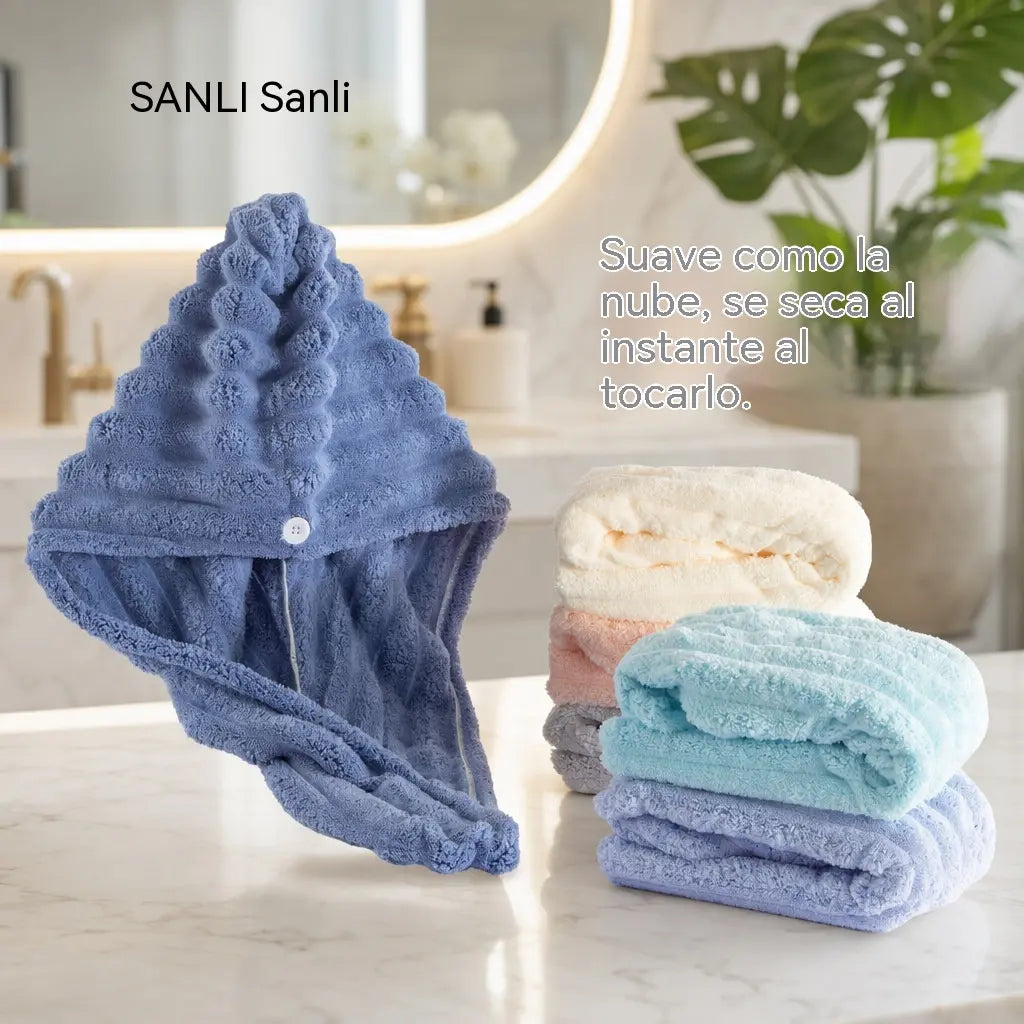 ⚡🧖‍♀️ Turbante de Secado Rápido para Cabello · Absorción Extra