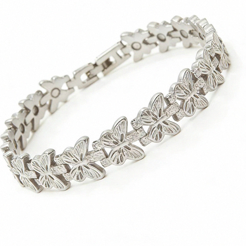 🦋✨ Pulsera magnética de cobre con mariposa ajustable Elegante, cómoda y perfecta para cualquier ocasión 💖