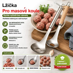 🍖 【2 kusy】Forma na masové kuličky z nerezové oceli 304 – Ideální na výrobu masových a rybích kuliček, perfektní pro domácí vaření 🥄