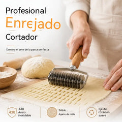 🥧 ¡Crea un enrejado perfecto en segundos! ✨ Rodillo cortador para masa