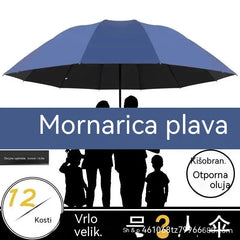 ☔ Sklopivi kišobran s 12 rebara – otporan na vjetar, vodootporan i lagan za kišu i sunce