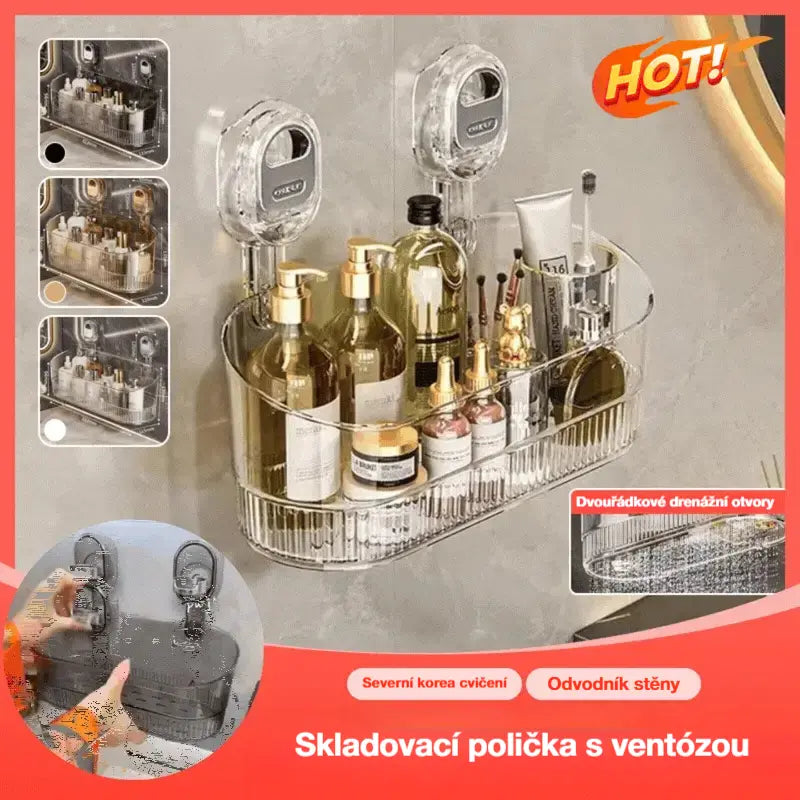 🍽️🧺🔥Speciální nabídka🔥Stojan s přísavkou bez vrtání, nástěnný odkapávač na nádobí do kuchyně a koupelny