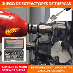 🔩 Juego de Extractores de Tuercas – ¡Quita Tuercas Oxidadas y Dañadas Fácilmente!