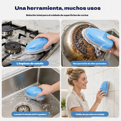 🔥50% de descuento🔥🧼Cepillo de cocina para limpiar la grasa con dispensador de jabón incorporado.