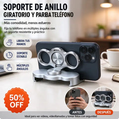 🔥Compre 1 y obtenga 1 gratis（2 piezas）🔥El anillo de clip trasero de tres dedos gira y pliega el soporte del teléfono