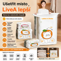 ✨🗃️ Sada 5 kusů 💨 Velké stlačitelné úložné tašky: Není potřeba žádné vzduchové čerpadlo, nepropustné, ideální pro úsporu místa v kufru i doma ✈️