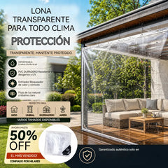 🔥 Lona Transparente Reforzada 14 Mil, Impermeable y Cortavientos para Exterior 🏡🌧️