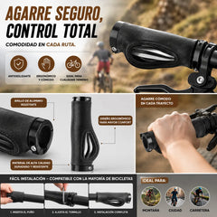 🚴 ¡50% OFF! Puños Ergonómicos Antivibración para Bicicleta con Apoyo de Palma 🔥