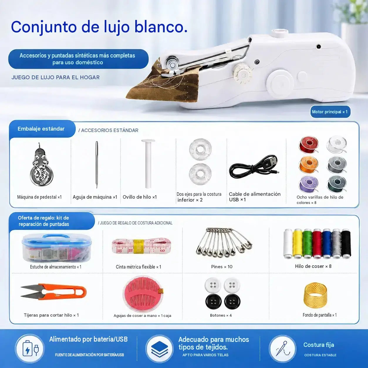 🧵 Mini máquina de coser eléctrica: ¡ligera, portátil y fácil de usar! ✨