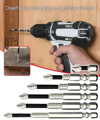 🧰⚒️ 【Juego de 9 puntas de destornillador antideslizantes K5 [25-150L]】 Puntas Phillips antideslizantes, magnéticas y de alta dureza para taladro eléctrico