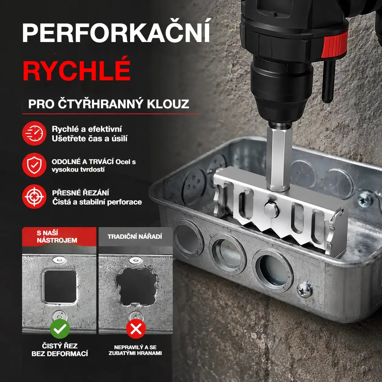 💥 Rychlé vrtání pro čtvercové pouzdro