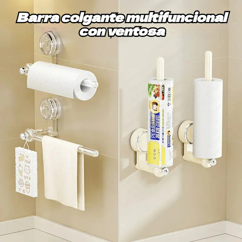 Barra colgante multifuncional con ventosa