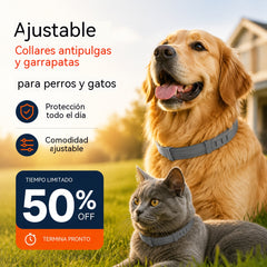 🐱🐶Collar antipulgas y garrapatas ajustable para perros y gatos🚫