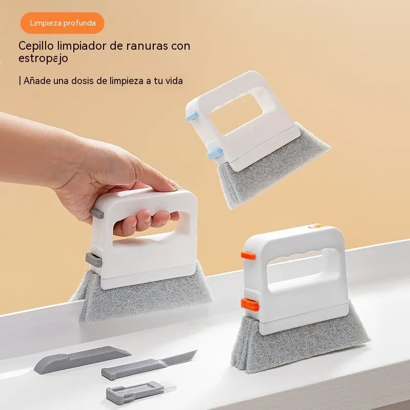 【2 artículos por 25 euros】Cepillo multiusos cuatro en uno para limpiar ranuras y grietas de ventanas.