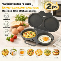 🍳 Élelmiszeripari minőségű, mikrohullámú sütőben süthető párolt/tükörtojás forma [Vásárolj egyet, kapsz kettőt ingyen – kapsz 2 darabot] | Egészséges, olajmentes reggeli, percek alatt elkészíthető 🥪