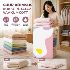 【5-osaline komplekt】 Suur, kokkusurutav vaakumkott: pumpa pole vaja, lekkekindel ja ideaalne ruumi kokkuhoiuks kohvrites ja kodus
