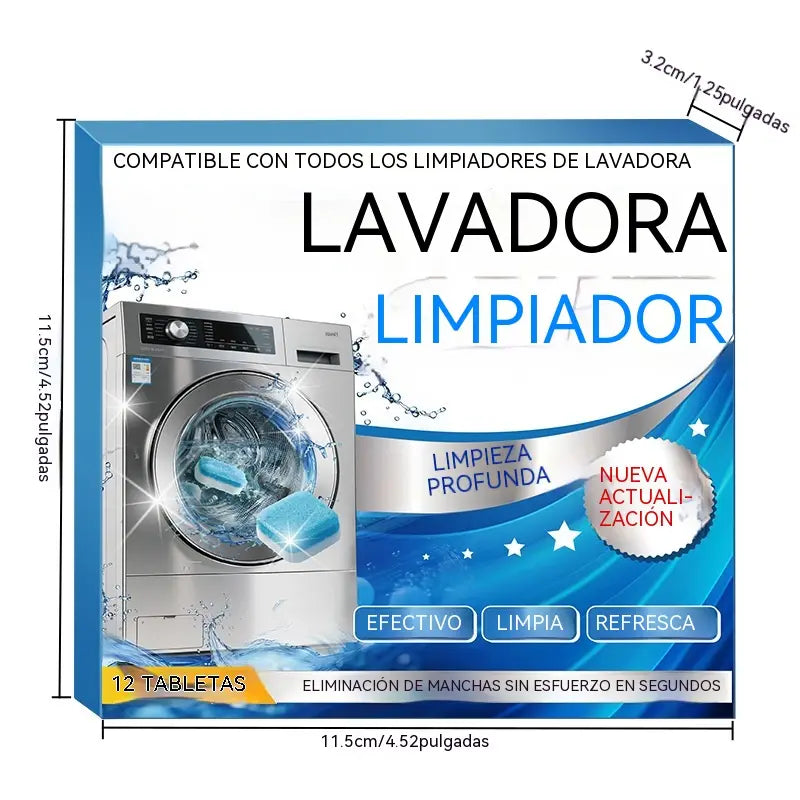 🫧 Pastillas Limpiadoras para Lavadora – Eliminan Suciedad y Cal, 12 Unidades