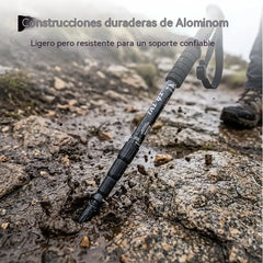 Bastón de trekking ajustable de aleación de aluminio: duradero, con absorción de impactos y ligero