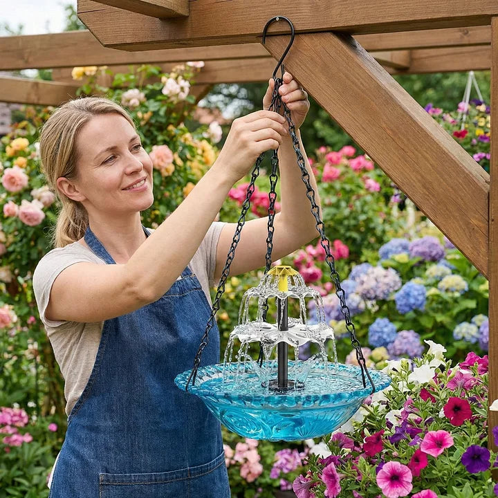 💧☀️ Fuente Solar para Jardín | Convierte tu Estanque en un Rincón de Ensueño 🐦