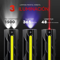 🔦 Linterna LED Magnética Multifunción 1500 Lúmenes Recargable para Taller y Reparaciones