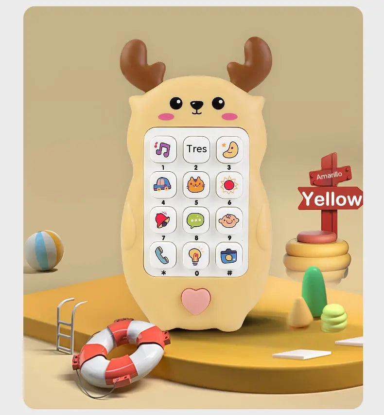 🎁2 za samo 23€🎨 Igračka za bebe u obliku jelena: Dvojezični edukativni pametni telefon dizajniran za malu djecu, s funkcijama glazbe i priče.