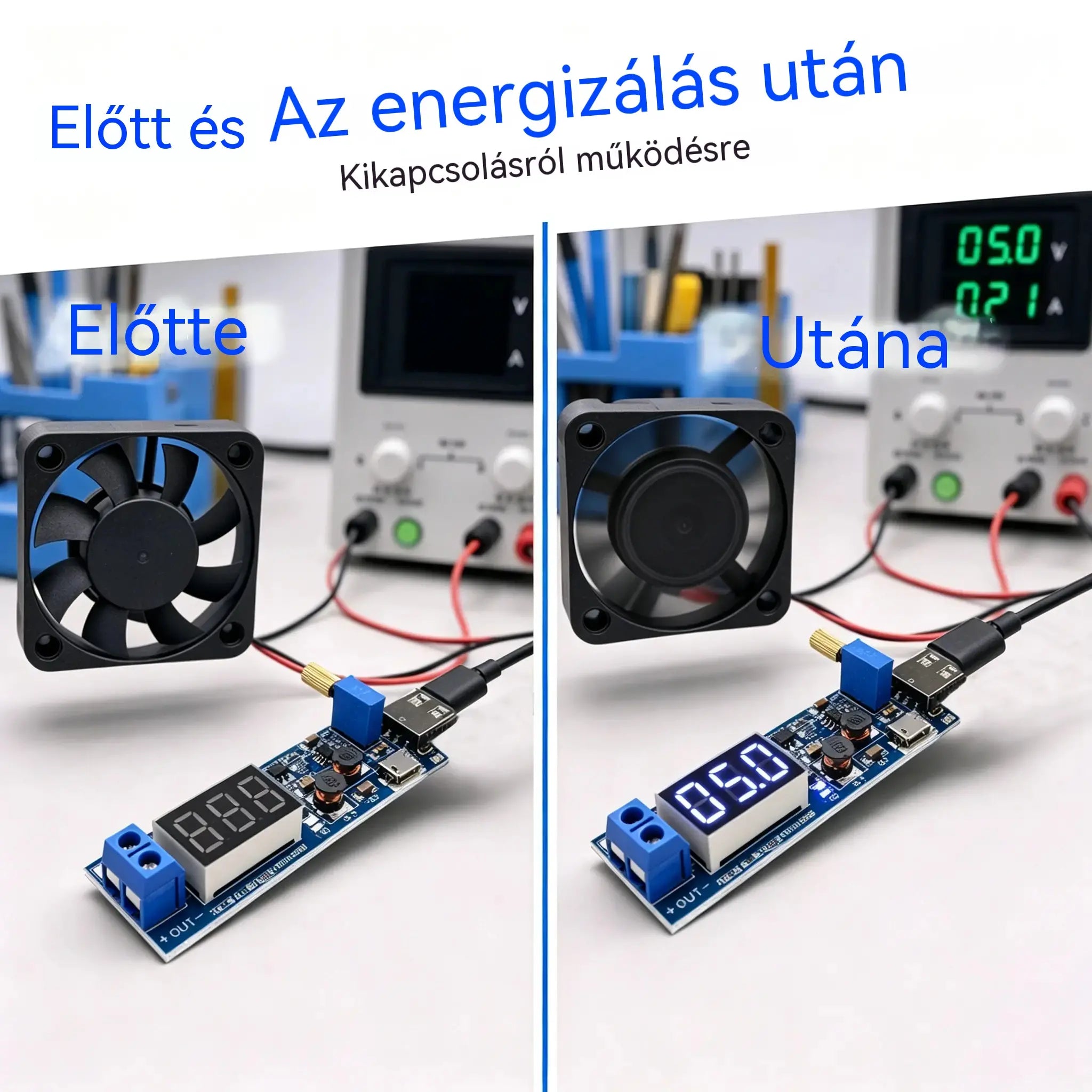 🔌【Micro USB interfész + C típusú interfész】💻 Állítható USB tápegység – 5 V-os többkimenetes feszültségnövelő szabályozó (3,3–24 V) | Asztali tápegység minden típusú eszközhöz 🔋