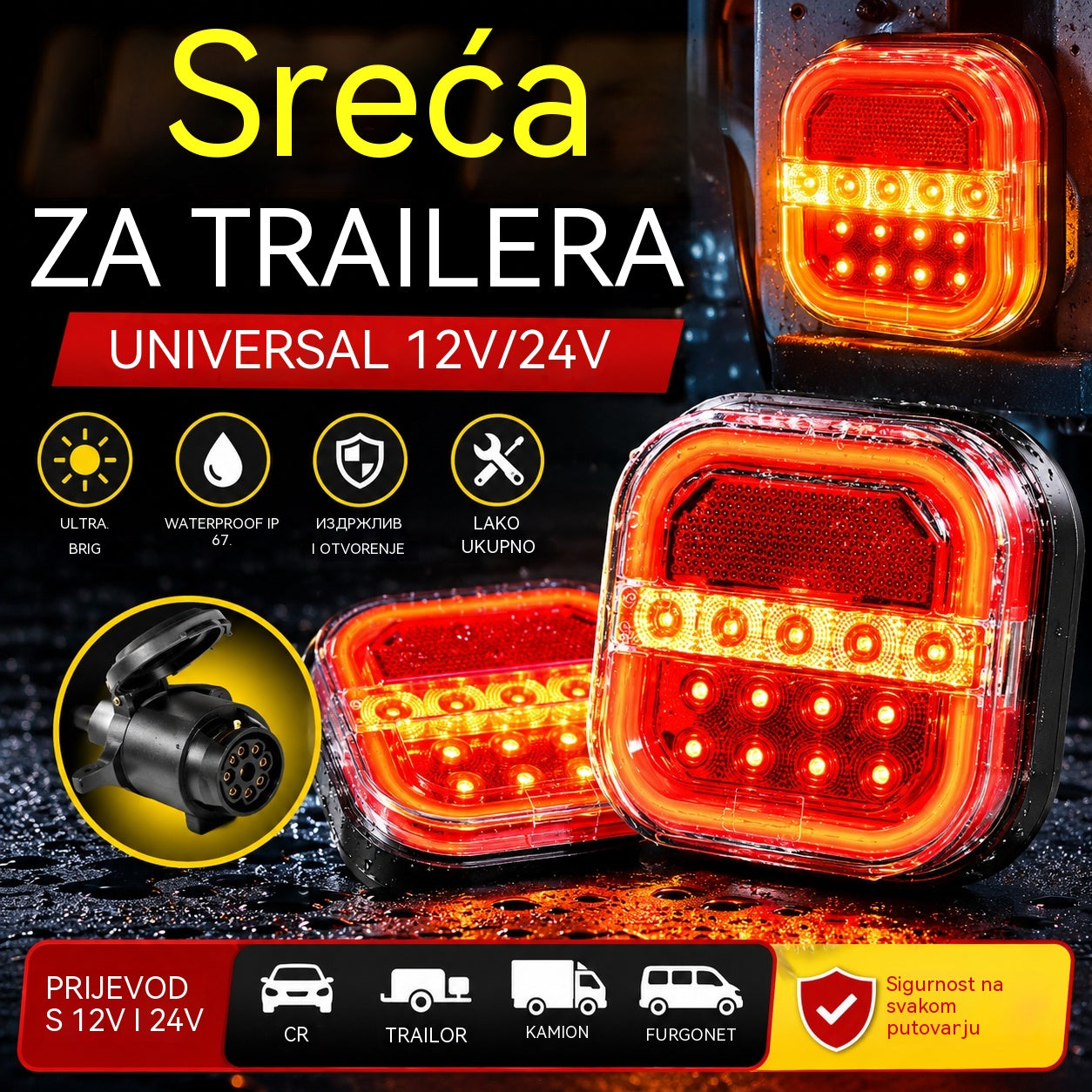 【Univerzalno 12V/24V】 LED svjetlo za prikolicu automobila