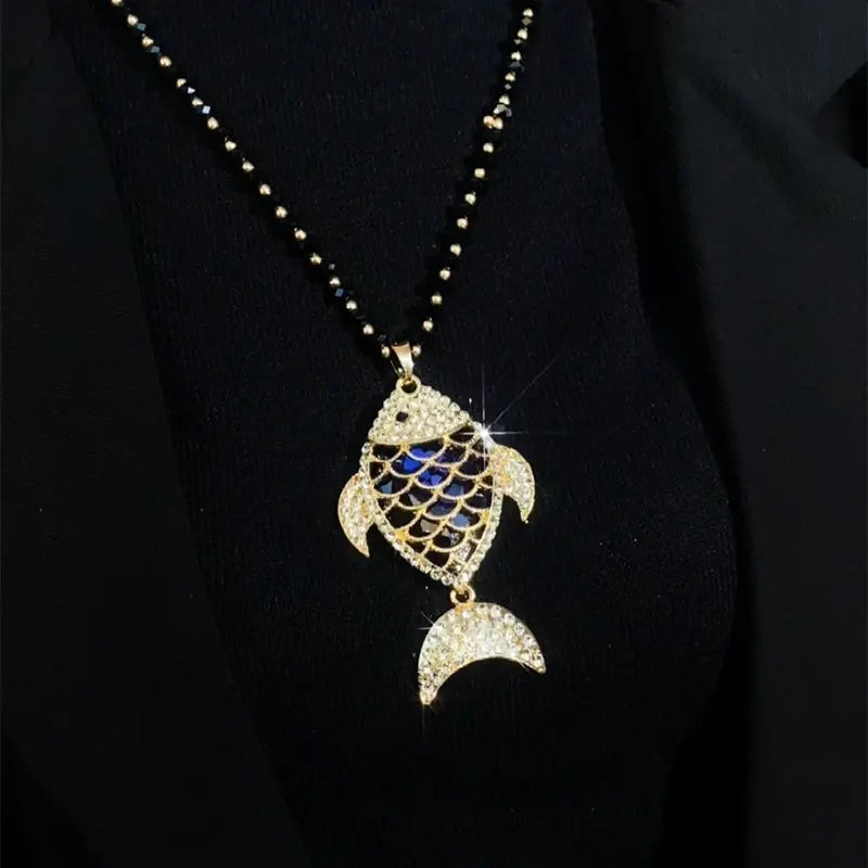 Cadena para suéter de otoño/invierno - Elegante colgante de joyería de cadena de cristal