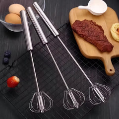 【 Conjunto de 2 piezas】Batidor de huevos semiautomático de acero inoxidable