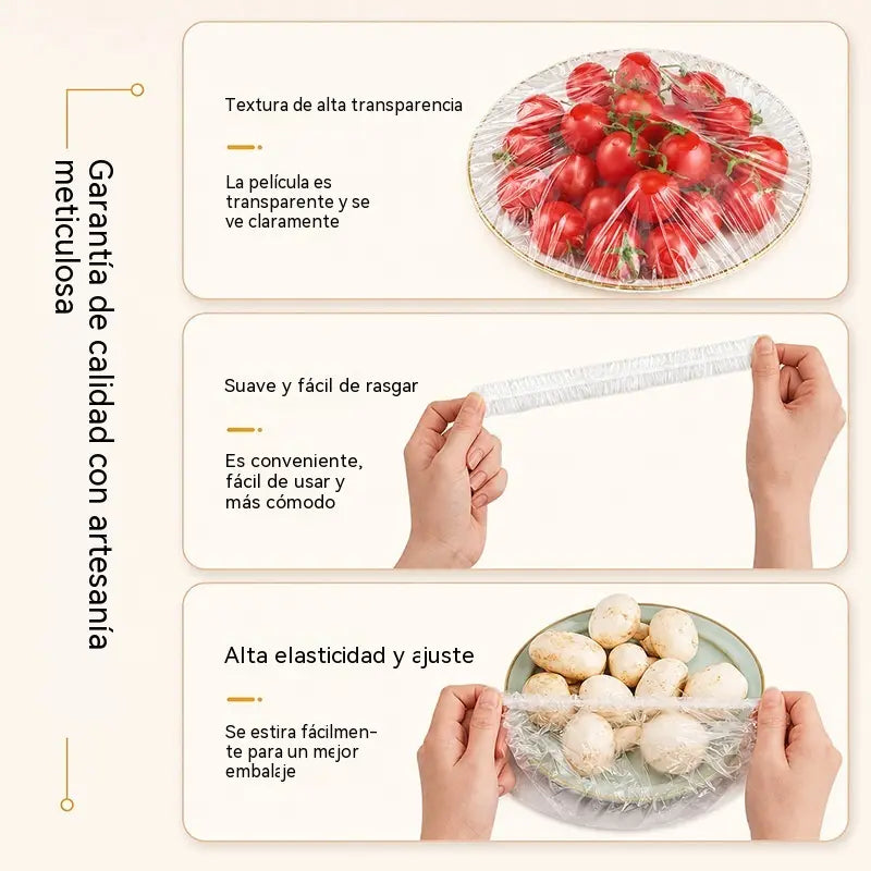 ⏳50% de descuento🔥【300 piezas】🎉Cuanto más compres, más ahorrarás🎁Tapas elásticas desechables para alimentos, aptas para cuencos y platos