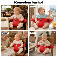 👶 Nélkülözhetetlen termék a gyermekek útközbeni etetéséhez! Biztonsági öv a hordozható etetőszékhez, egy kattintással használatra kész, esésvédelemmel! ✨🎒