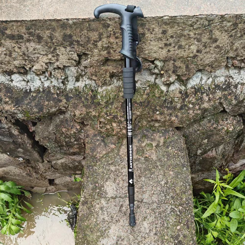 Bastón de trekking ajustable de aleación de aluminio: duradero, con absorción de impactos y ligero