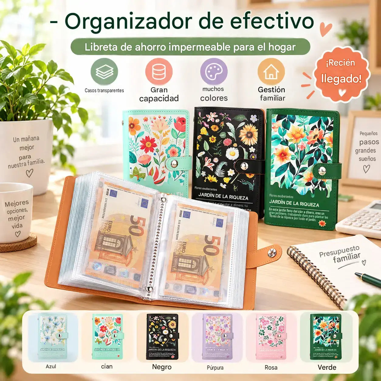 ✨📓🔄Bolsa impermeable para guardar dinero en efectivo😍Práctica y portátil👍Imprescindible para la gestión financiera familiar